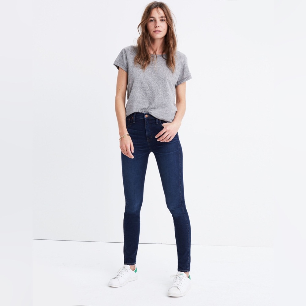 MADEWELL 10" High-Rise Skinny Jeans in Hayes Wash